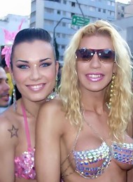 Trannies Showing Tits In The Streets At The Parade In Brazil